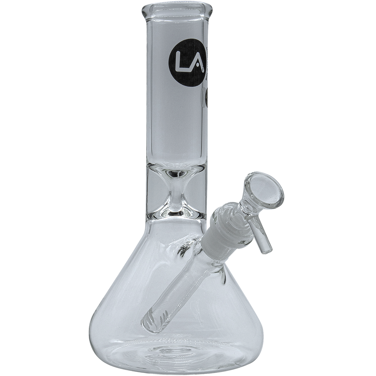 LA Pipes Shortstop Beaker Bong in Borosilicate Glass with 14mm Female Joint - Front View
