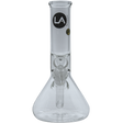 LA Pipes "Shortstop" Beaker Bong, 10" Borosilicate Glass, Front View with Down Stem