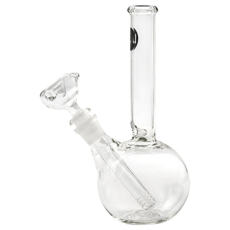 LA Pipes Simple Bubble Bong, 8" Borosilicate Glass, Side View with Clear Bowl