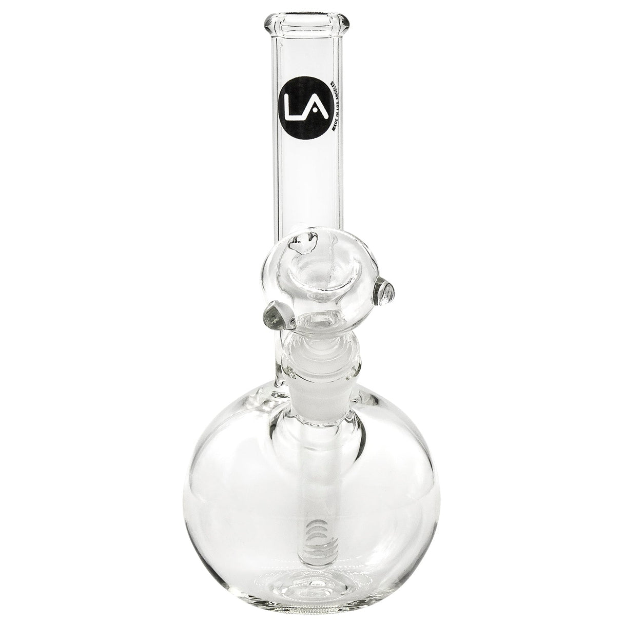 LA Pipes Simple Bubble Bong made of Borosilicate Glass, front view on white background