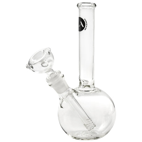 LA Pipes Simple Bubble Bong with clear borosilicate glass, 8" height, side view on white background