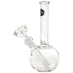 LA Pipes Simple Bubble Bong with clear borosilicate glass, 8" height, side view on white background