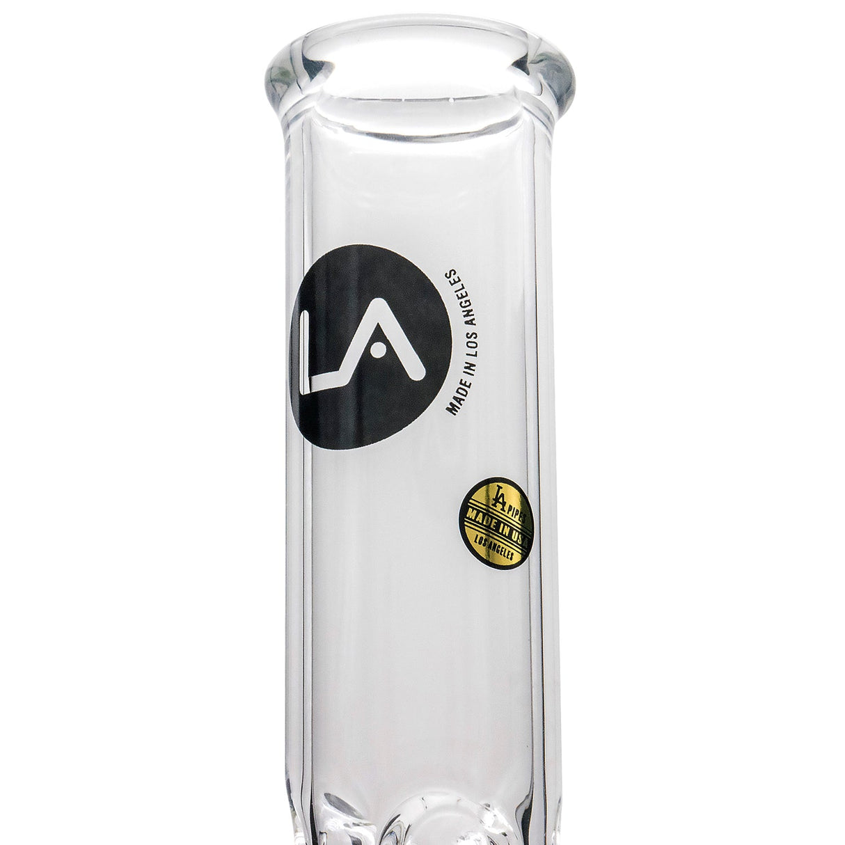 LA Pipes Beaker Bong with Showerhead Perc, Clear Borosilicate Glass, Front View
