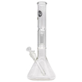 LA Pipes Beaker Bong with Showerhead Perc, Clear Borosilicate Glass, Front View on White