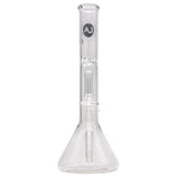 LA Pipes Beaker Bong with Single Showerhead Perc, Clear Borosilicate Glass, Front View
