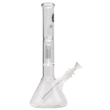LA Pipes Beaker Bong with Showerhead Perc, Clear Borosilicate Glass, Side View on White