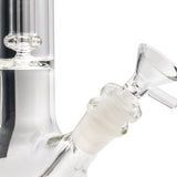 Close-up of LA Pipes Beaker Bong with Showerhead Perc, highlighting the 18-19mm female joint