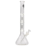 LA Pipes Beaker Bong with Single Showerhead Perc, 45 Degree Joint, and Clear Borosilicate Glass