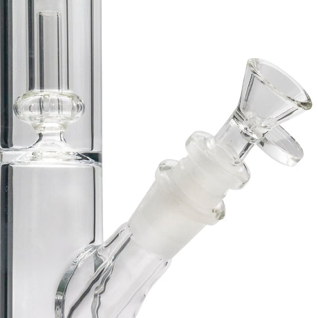 Close-up of LA Pipes Straight Bong with Showerhead Perc and Clear Down Stem