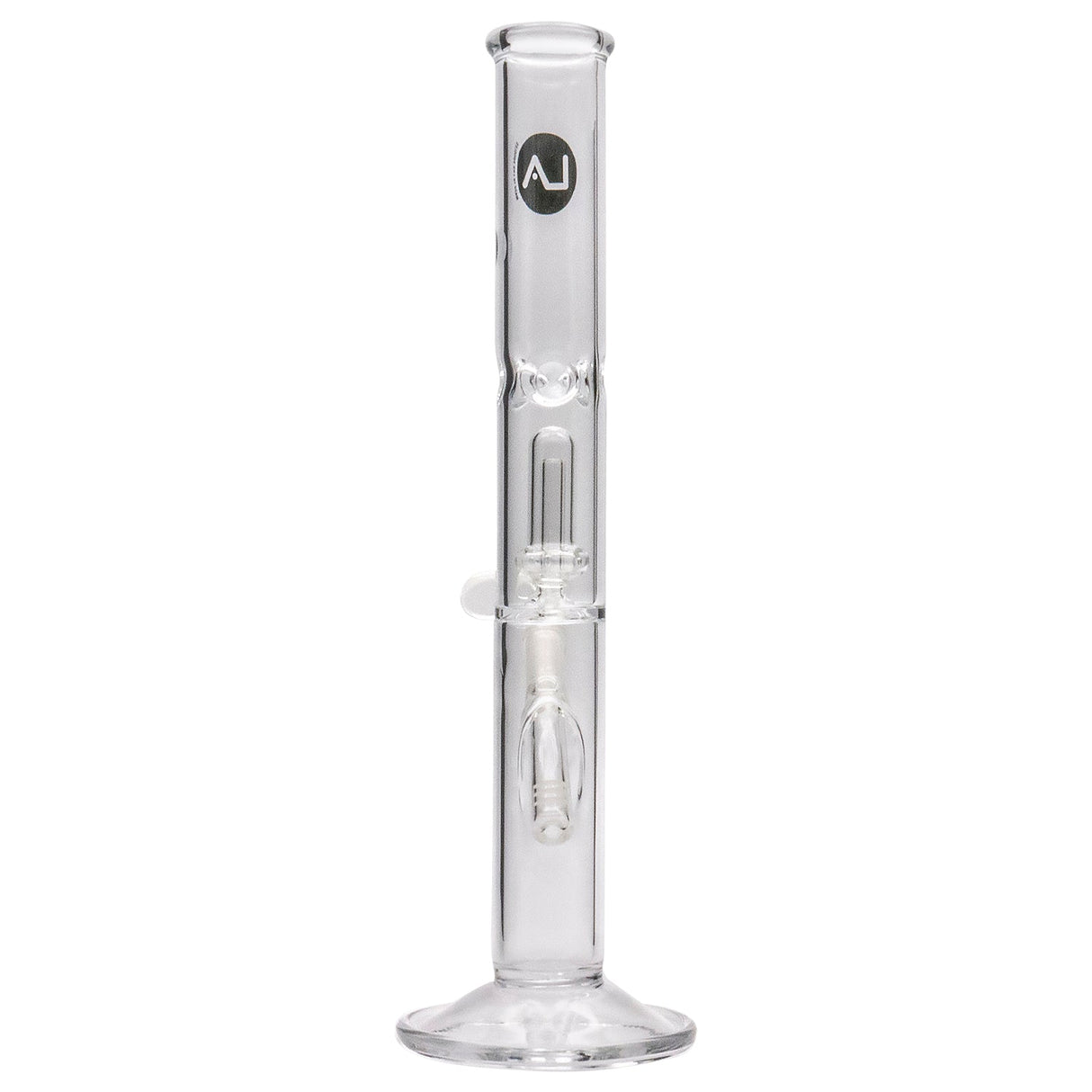 LA Pipes Straight Bong with Single Showerhead Perc, Borosilicate Glass, Front View
