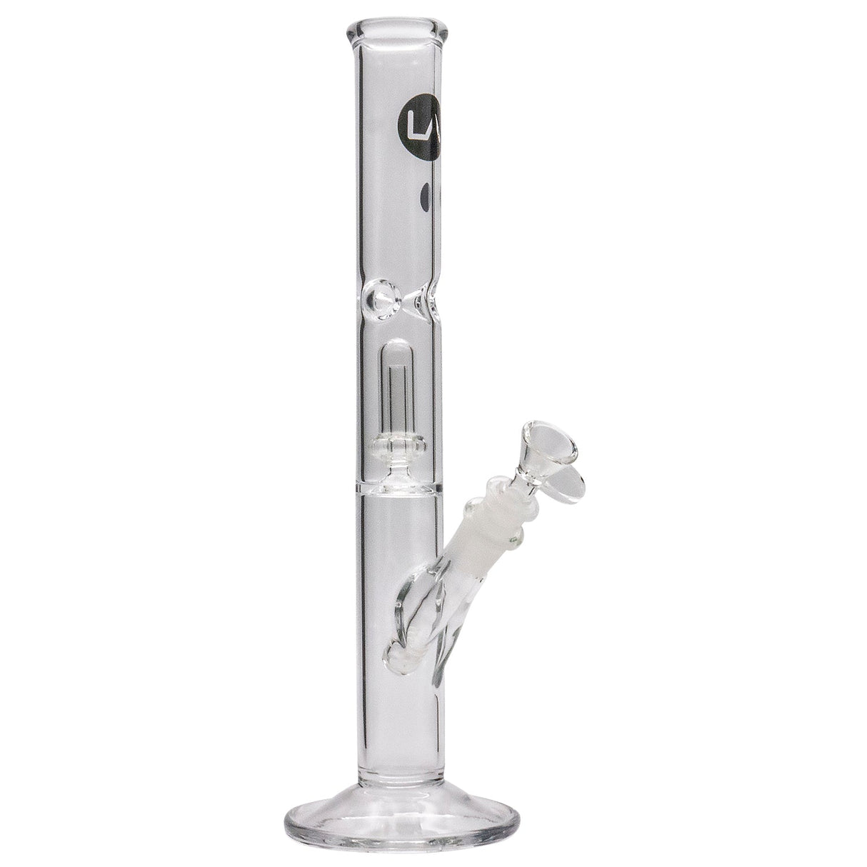 LA Pipes Straight Bong with Single Showerhead Perc, Clear Borosilicate Glass, Front View