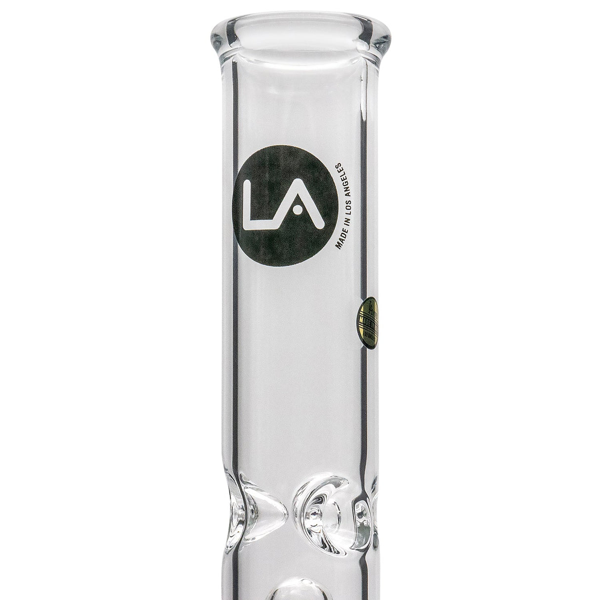 LA Pipes Straight Bong with Showerhead Perc, 45 Degree Joint, 18mm, Front View