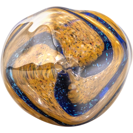 LA Pipes Sparkle Gem Stone Glass Pipe, top view, for dry herbs, 3.5" borosilicate