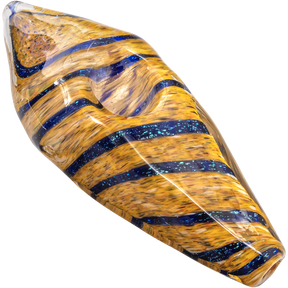 LA Pipes Sparkle Gem Stone Glass Pipe, 3.5" for Dry Herbs, USA Made, Angled View