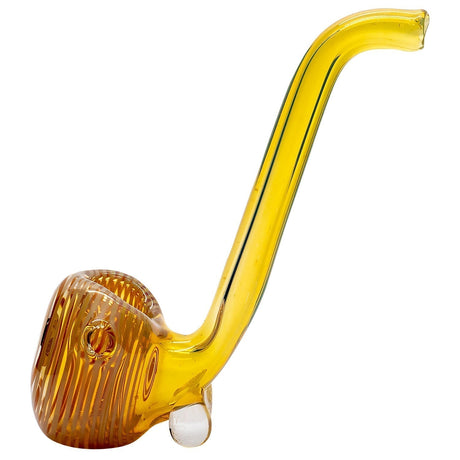 LA Pipes Spoon in Amber - Borosilicate Glass Hand Pipe with Swirl Design - Side View