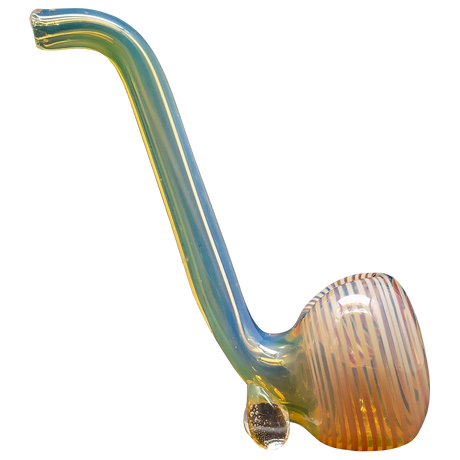 LA Pipes Spoon Hand Pipe in Borosilicate Glass with Striped Design - Side View