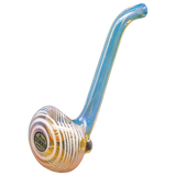 LA Pipes Spoon Hand Pipe in Borosilicate Glass with Striped Design - Side View