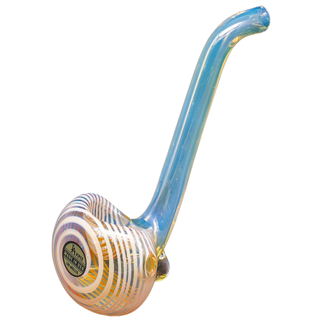 LA Pipes Glass Spoon Pipe with Deep Bowl and Striped Design - Side View