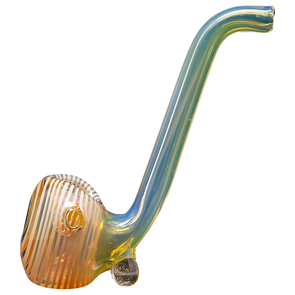LA Pipes Spoon Hand Pipe in Borosilicate Glass with Swirl Design, Side View