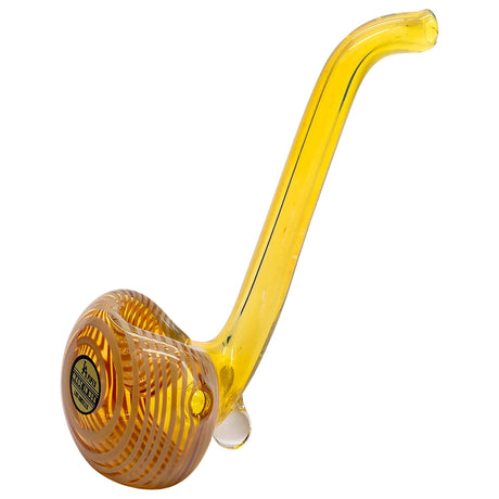 LA Pipes Spoon Hand Pipe in Amber - Side View on Seamless White Background