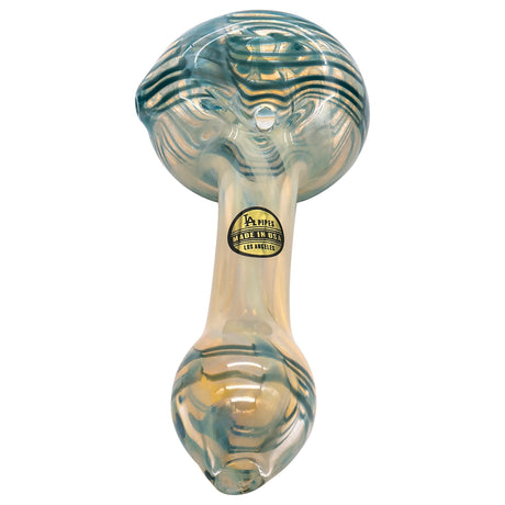 LA Pipes Spoon Hand Pipe in Fumed Color Changing Borosilicate Glass, Front View