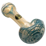 LA Pipes Spoon hand pipe in fumed color changing borosilicate glass with deep bowl, side view