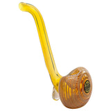 LA Pipes Spoon Hand Pipe in Amber, Borosilicate Glass, Side View on White Background