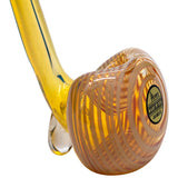 LA Pipes Spoon Hand Pipe in Borosilicate Glass with Swirl Design - Close-up Side View