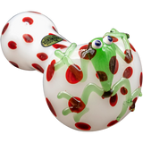 LA Pipes "Spotted Poison Frog" Spoon Glass Pipe, 4" Compact Borosilicate Design
