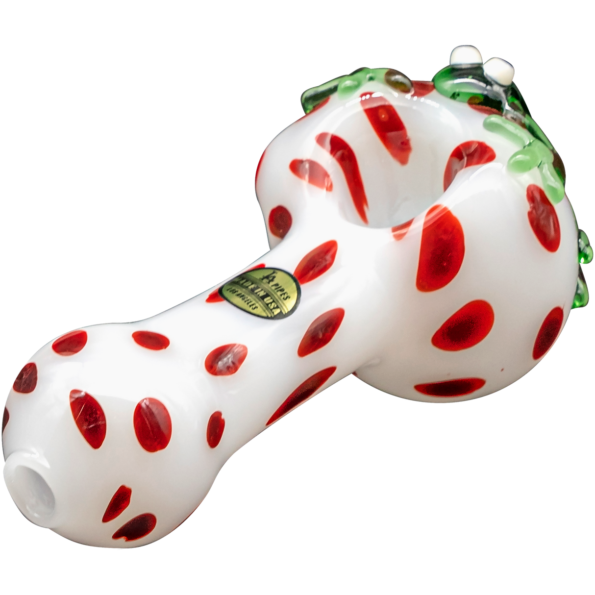 LA Pipes "Spotted Poison Frog" Spoon Glass Pipe, 4" Borosilicate, Portable Design