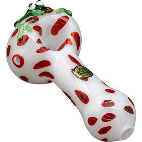 LA Pipes "Spotted Poison Frog" Spoon Glass Pipe, 4" Borosilicate, Portable Design