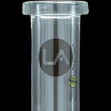 LA Pipes "Squared Up" Clear Beaker Bong, 9mm Thick Borosilicate Glass, 16" Tall Front View