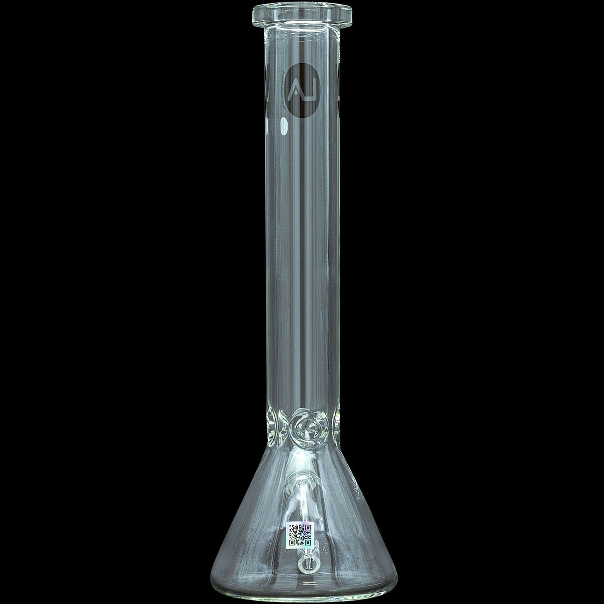 LA Pipes "Squared Up" 9mm Thick Beaker Bong, Clear Borosilicate Glass, Front View