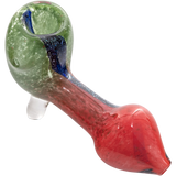 LA Pipes "Star Walker" Dichro Sherlock Pipe in Green/Red - Angled Side View