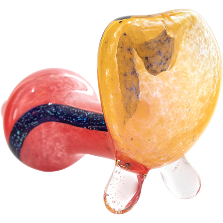 LA Pipes "Star Walker" Dichro Sherlock Pipe, 4" Borosilicate Glass, Angled Side View