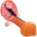 LA Pipes "Star Walker" Dichro Sherlock Pipe in Red/Orange, USA-made Borosilicate Glass, 4" Length