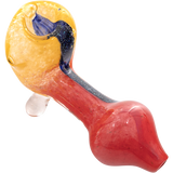 LA Pipes "Star Walker" Dichro Sherlock Pipe in Red/Yellow, Borosilicate Glass, 4" Length