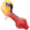 LA Pipes "Star Walker" Dichro Sherlock Pipe in Red/Yellow, Borosilicate Glass, 4" Length