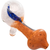 LA Pipes "Star Walker" Dichro Sherlock Pipe in White/Orange, Borosilicate Glass, 4" Length