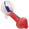 LA Pipes "Star Walker" Dichro Sherlock Pipe in White/Red, Borosilicate Glass, 4" Length