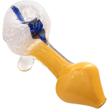LA Pipes "Star Walker" Dichro Sherlock Pipe in White/Yellow, Angled Side View