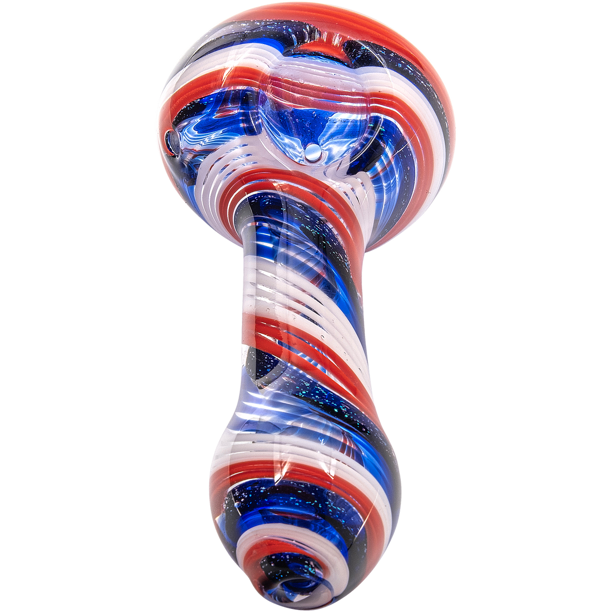 LA Pipes Stars and Stripes Independence Glass Spoon Pipe, compact design, front view