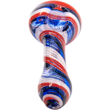 LA Pipes Stars and Stripes Independence Glass Spoon Pipe, compact design, front view