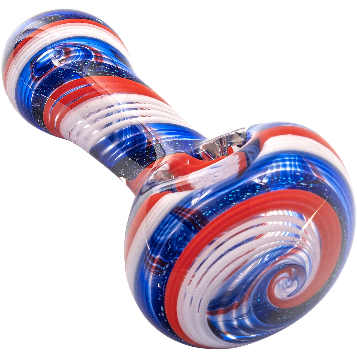 LA Pipes Stars and Stripes Glass Spoon Pipe, compact design with patriotic colors