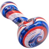 LA Pipes Stars and Stripes Glass Spoon Pipe, compact design with patriotic colors