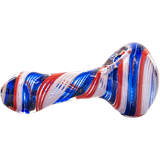 LA Pipes Stars and Stripes Glass Spoon Pipe, Portable Borosilicate Side View