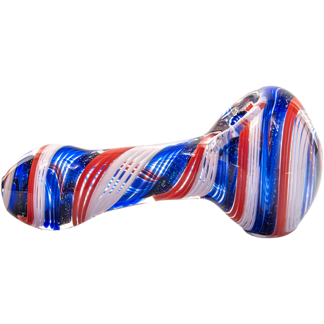 LA Pipes Stars and Stripes Glass Spoon Pipe, Portable Borosilicate Side View