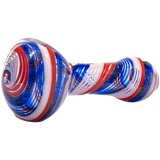 LA Pipes Stars and Stripes Glass Spoon Pipe, Compact Borosilicate, Side View