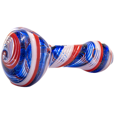 LA Pipes Stars and Stripes Glass Spoon Pipe, Compact Borosilicate, Side View