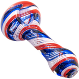 LA Pipes Stars and Stripes Independence Glass Spoon Pipe, Compact Borosilicate, Angled View